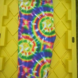 Yellow tie dye tc capri